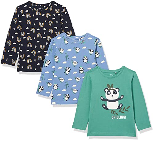 Name It Unisex Longsleeve 3er Pack für Babys aus Bio-Baumwolle Colony Blue-74 von NAME IT