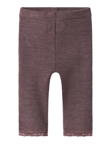 NAME IT Baby - Mädchen Nbfwang Wool Needle Solid Noos Leggings, Rosa, 68 EU von NAME IT
