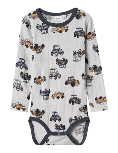 NAME IT Jungen NMMWANG Wool Needle LS Body NOOS Langarmbody, Grau, 104 von NAME IT