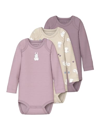 Name it baby Damen Nbfbody 3P Ls Summr Rabbit Noos, Summer Sand, Numeric_50 (3er Pack) von NAME IT