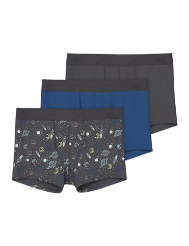 Name it kids Jungen Nkmboxer 3P Space Noos, Forged Iron, Numeric_158 (3er Pack) von NAME IT