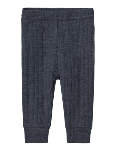NAME IT Baby - Jungen Nbmwang Wool Needle Longjohn Solid Noos Schlafanzughosen, Ombre Blue, 74 EU von NAME IT