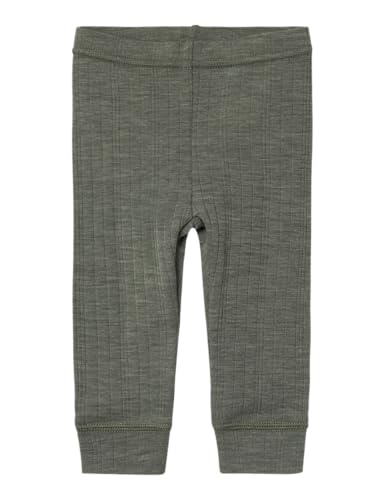 NAME IT Baby - Jungen Nbmwang Wool Needle Longjohn Solid Noos Schlafanzughosen 13229521,Grün,80 von NAME IT