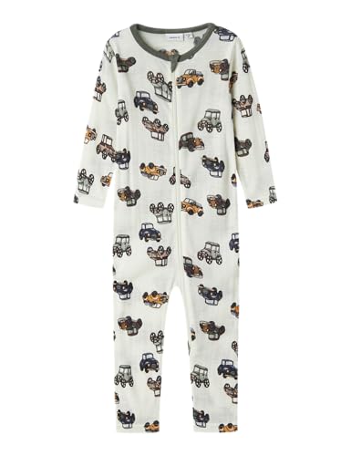 NAME IT Baby-Jungen NBMWANG Wool Needle Nightsuit NOOS Schlafanzug, Weiß, 80 cm von NAME IT
