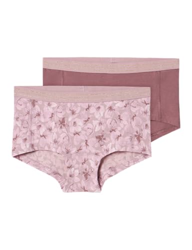 NAME IT Mädchen Nkfhipster 2p Mauve Flower Noos Boxershorts, Mauve Shadows, 116 EU von NAME IT