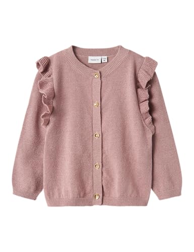 NAME IT Mädchen Nmfabinne Ls Knit Card Noos Strickjacke, Malvenfarben, 104 EU von NAME IT