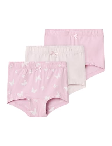 NAME IT Mädchen Nmftights 3p Pink Butterfly Noos Unterhose, Pink Lavender, 98 EU von NAME IT