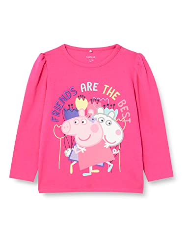 name it Baby Girls NMFFURRI PEPPAPIG LS CPLG Top, Pink Yarrow, 86 von NAME IT