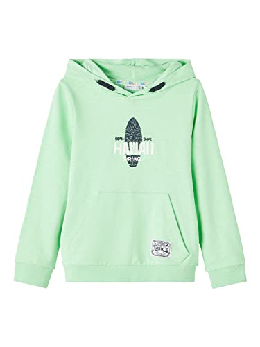 name it Boy's NKMDAGOR LS Sweat W Hood UNB Sweatshirt, Green Ash, 116 von NAME IT