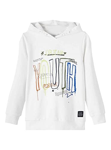 name it Boy's NKMDAMIEN LS Sweat WH UNB Sweatshirt, Bright White, 116 von NAME IT