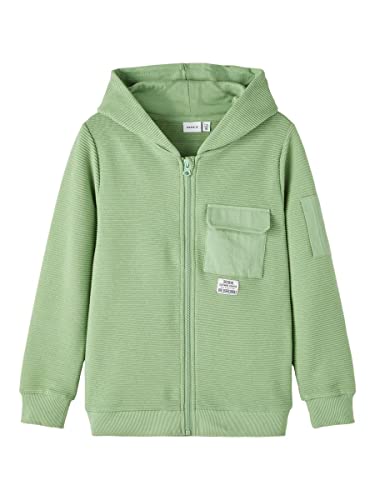 name it Boy's NKMDAVE LS Sweat Card WH UNB Sweatshirt, Basil, 158/164 von NAME IT