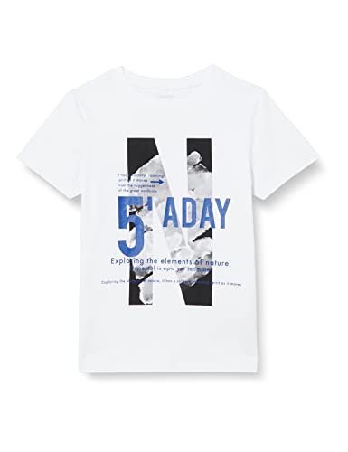 name it Boy's NKMDULRIK SS TOP T-Shirt, Bright White, 122/128 von NAME IT