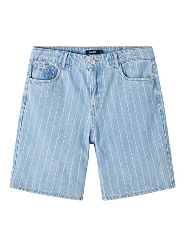 name it Boy's NLMPINIZZA DNM DAD Shorts, Light Blue Denim/Stripes:Pinstripes, 170 von NAME IT