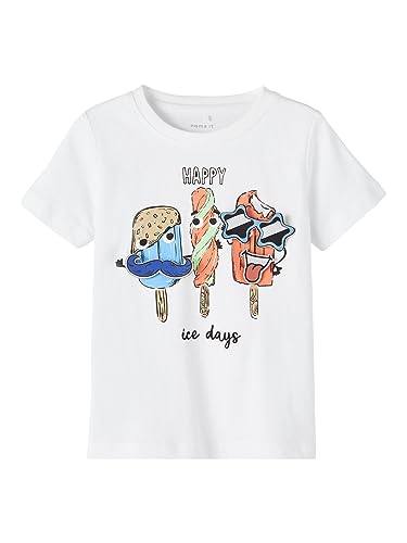 name it Boy's NMMFRODE SS TOP Box T-Shirt, Bright White, 110 von NAME IT