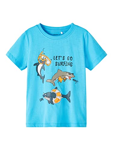 name it Boy's NMMZEANO SS TOP Box T-Shirt, Crystal Seas, 98 von NAME IT