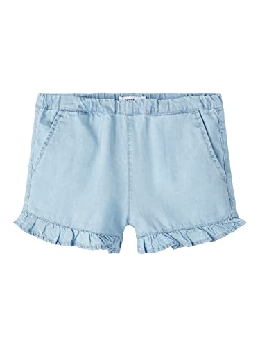 name it Girl's NKFBELLA Baggy DNM 1784-HI F Shorts, Light Blue Denim, 140 von NAME IT