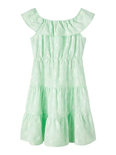 name it Girl's NKFFIDOT CAPSL Dress Kleid, Green Ash, 134 von NAME IT