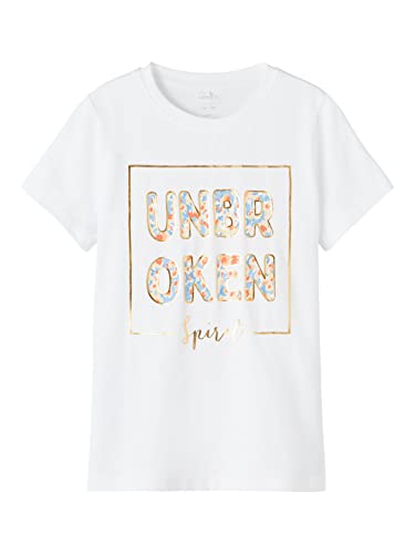 name it Girl's NKFFISILK SS TOP T-Shirt, Bright White, 134/140 von NAME IT