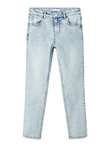 name it Girl's NKFROSE HW MOM AN Jeans 4341-AU D Hose, Light Blue Denim, 116 von NAME IT