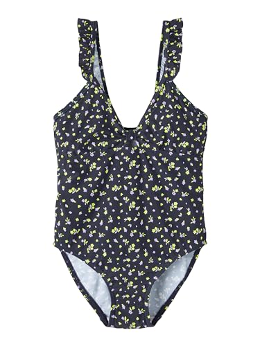 name it Girl's NKFZIKELINE Swimsuit Badeanzug, Dark Sapphire, 134/140 von NAME IT