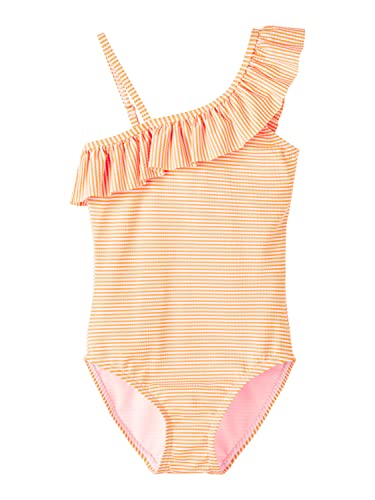 name it Girl's NKFZILINE Swimsuit Box Badeanzug, Orange Pop, 134/140 von NAME IT