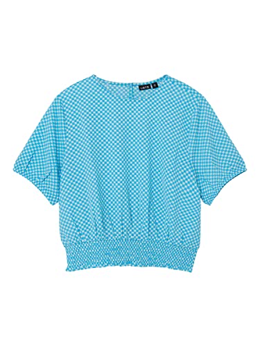name it Girl's NLFECKALI SS Crop TOP T-Shirt, Iced Aqua/AOP:Flowerprint, 134/140 von NAME IT