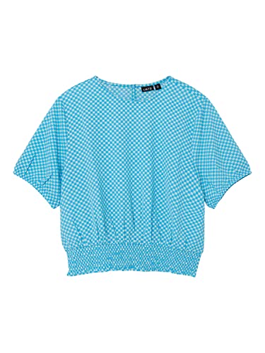 name it Girl's NLFECKALI SS Crop TOP T-Shirt, Iced Aqua/AOP:Flowerprint, 158/164 von NAME IT