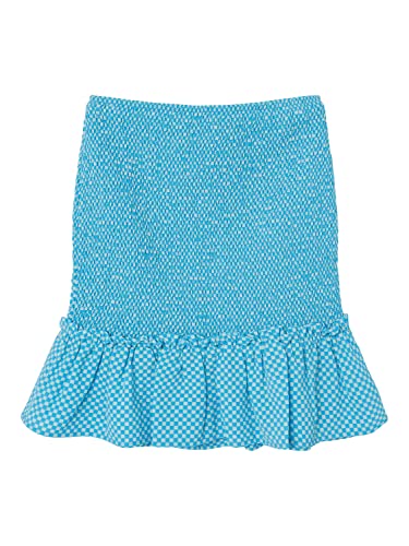 name it Girl's NLFECKALI Skirt Rock, Swim Cap/Checks:Swim Cap/iced Aqua, 140 von NAME IT