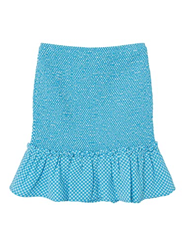 name it Girl's NLFECKALI Skirt Rock, Swim Cap/Checks:Swim Cap/iced Aqua, 170 von NAME IT