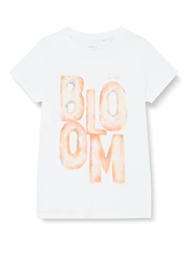 name it Girl's NMFFRANSINE SS TOP Box T-Shirt, Bright White, 116 von NAME IT