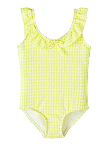 name it Girl's NMFZILINE Swimsuit Box Badeanzug, Lemon Tonic, 110/116 von NAME IT