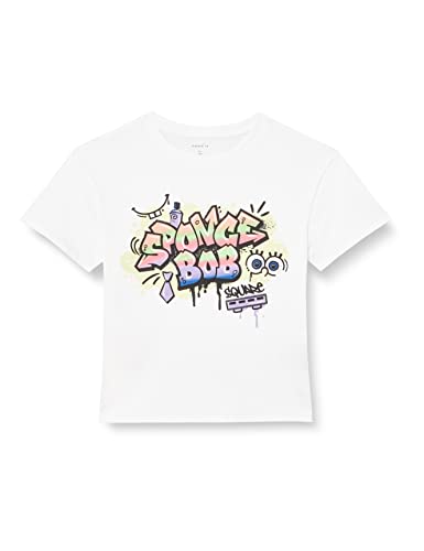 name it Unisex NKNFYF Spongebob SS Boxy CPLG Top, Bright White, 122/128 von NAME IT