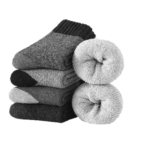 NAMIX 5 Paar Wintersocken Herren，Thermosocken mit Wolle für Herren,Dicke Winter Warme Socken, Atmungsaktives Wollsocken，Weich, Gemütlich，Outdoor Wandern Wandersocken für Herren von NAMIX