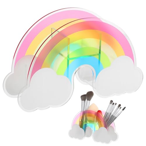 NAMOARLY 1stk Lagerung Bleistifthalter Fürs Büro Make-up-pinselhalter Regenbogen-Schreibtisch-Organizer Aufbewahrungseimer Für Stifte Regenbogen-dekor Acryl Geschenk Kind Japanischer Stil von NAMOARLY