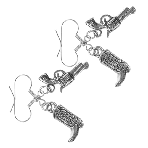 NAMOARLY 2 Paar Denim -Ohrringe Damenbrosche Damenschmuck Schmuck Brosche Western Stil Schmuck Cowboy Hut Schmuck Western-Ohrringe westliche Ohrringe für Frauen Ohrschmuck Legierung Silver von NAMOARLY
