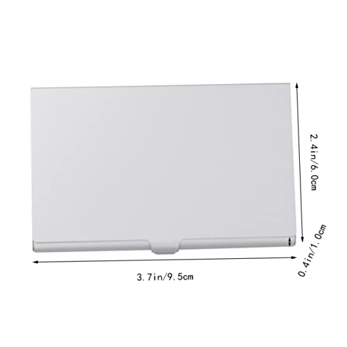 NAMOARLY 2 Stück Aluminium Visitenkartenetui Kompakter Metall Business Organizer Eleganter Name Holder Stabile Kreditkartenbox für Büro und Unterwegs Silberfarben von NAMOARLY