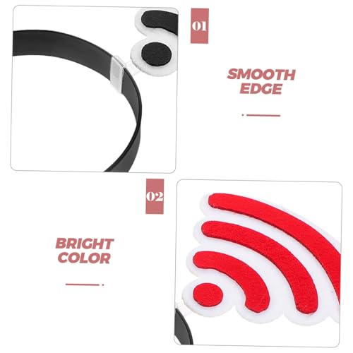 NAMOARLY 2 Stück Lustige Wifi Haarreifen Halloween Stirnbänder Rot Schwarz Bequeme Stoffmaterialien Partyaccessoires für Erwachsene und Perfektes Fotorequisit für Geburtstagsfeiern von NAMOARLY