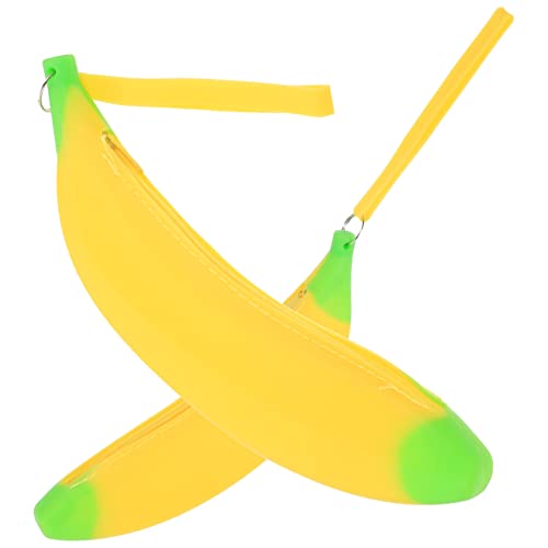 NAMOARLY 2st Silikon-Bananen-federmäppchen Süße Silikontasche Bananen-federmäppchen Aus Silikon Bananenkiste Stiftetui Aus Gummi Bananen-bleistiftbeutel Modell Schlüssel Kieselgel Student von NAMOARLY