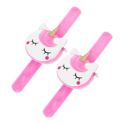 NAMOARLY 2 Stück Einhorn Schlagarmbänder Für Kinder Druckknopfarmbänder Münzbeutel Mit Cartoon Einhorn Partygeschenke Für Einhornpartys Füllmaterial Für Partytüten von NAMOARLY