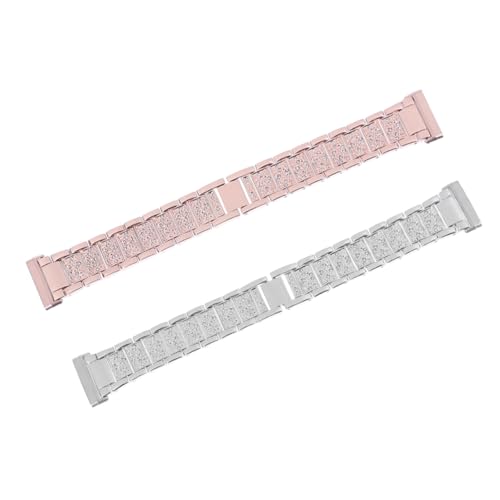 NAMOARLY 2st Stahlgürtel Armband Für Frauen Bling Strass 3 Uhrenarmband Ersatz Uhr Uhrenarmband Aus Diamant Ersatzband Uhr Diamant 22mm Kleid Mann Zinklegierung Schulterriemen von NAMOARLY