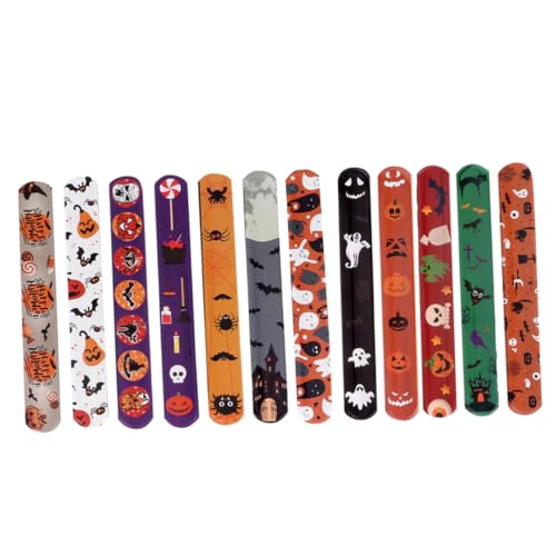 NAMOARLY 48 Stück Pop Circle Armband Halloween Ringe Festival Zubehör Armbänder Partygeschenk LED Weiß Neon Snap Armbänder Armband Party Partyzubehör Zufällige Farbe von NAMOARLY