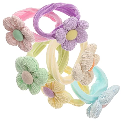 NAMOARLY Blumen Haargummis Für Mädchen 6 Stück Elastisch Aus Weichem Stoff Für Kinder Und Kleinkinder Für Alltag Und Feste von NAMOARLY