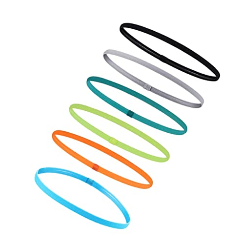 NAMOARLY 6Stücke Skid Stirnbänder für Frauen Elastische Sport Haarbänder Neon Rutschfestes Schweißband für Fitness Yoga von NAMOARLY