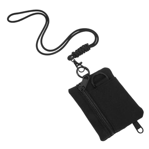 NAMOARLY Hängende Tasche mit Lanyard Multifunktionale Mini Geldbörse für Schlüssel Münzen und Karten Robuste Oxford und Nylonmaterialien für Camping Reisen und Alltag Schwarz von NAMOARLY