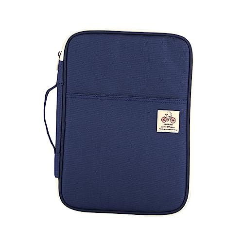 NAMOARLY Marineblaue Dokumententasche A4 Robuster Portfolio-organizer Reißverschluss Aufbewahrungskoffer Für Geschäftsreisen Büro-aktenhalter Reise-organizer von NAMOARLY