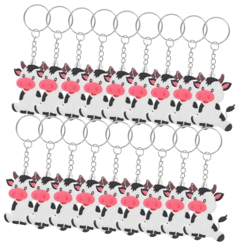 NAMOARLY 24stücke Kuh-schlüsselanhänger Aus Pvc Tier-schlüsselornament Kuh-hängefigur Für Tasche Oder Geldbörse Party-zubehör Kindergeburtstagsdekor von NAMOARLY