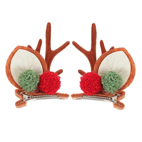 NAMOARLY Weihnachtliche Rentier Geweih Haarspangen aus und Stoff Sichere Haarklammern mit Festem Halt Festliche Antler Bobby Pins für Mädchen und Frauen für Weihnachtsfeiern und Partys von NAMOARLY