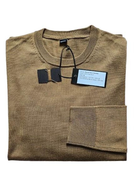 Herren Rundkragen Sommer Strick Pullover Dünn Leicht Made in Italy M 2xl Wassergrün Kamel von NAModaDistribution