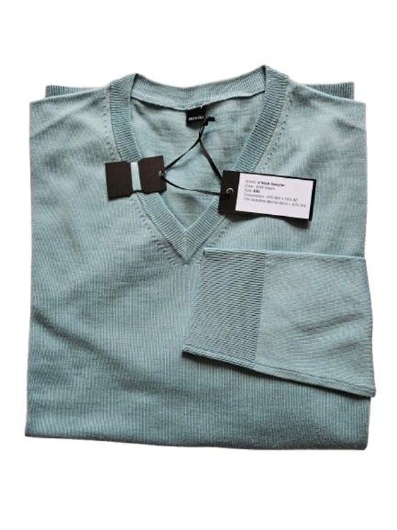Herren V Kragen Sommer Strick Pullover Dünn Leicht Made in Italy 2 Farben M 2xl von NAModaDistribution
