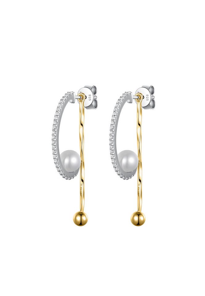 NANA KAY Paar Ohrhänger Baroque Flair, mit farblosem Stein und einer Süßwasserperle von NANA KAY